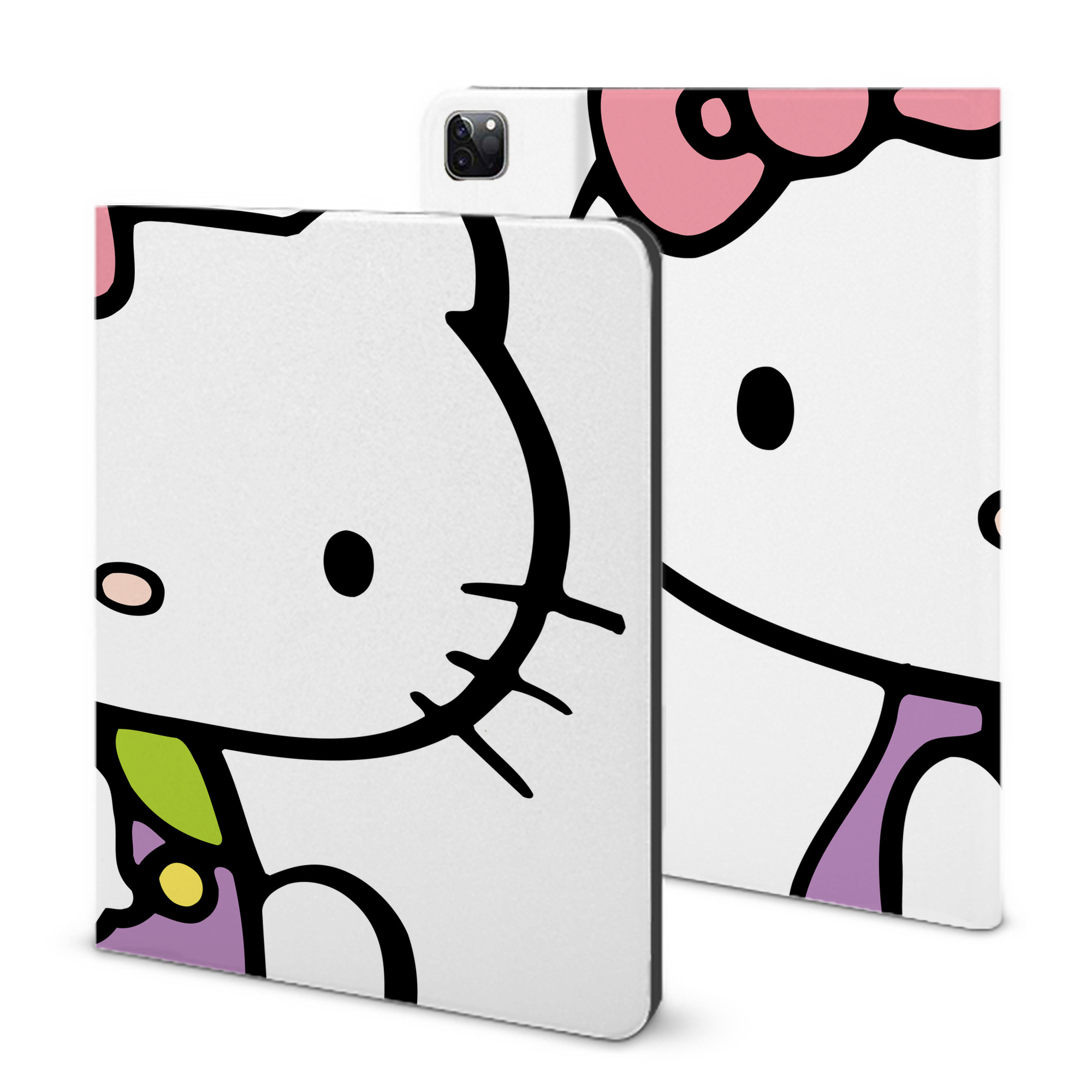 （画像用） Hello Kitty ハローキティ IPad ケース ブック型 PUレザー TPU 耐衝撃 軽量 薄型 ペン収納なし 全面保護 IPad 各モデル対応